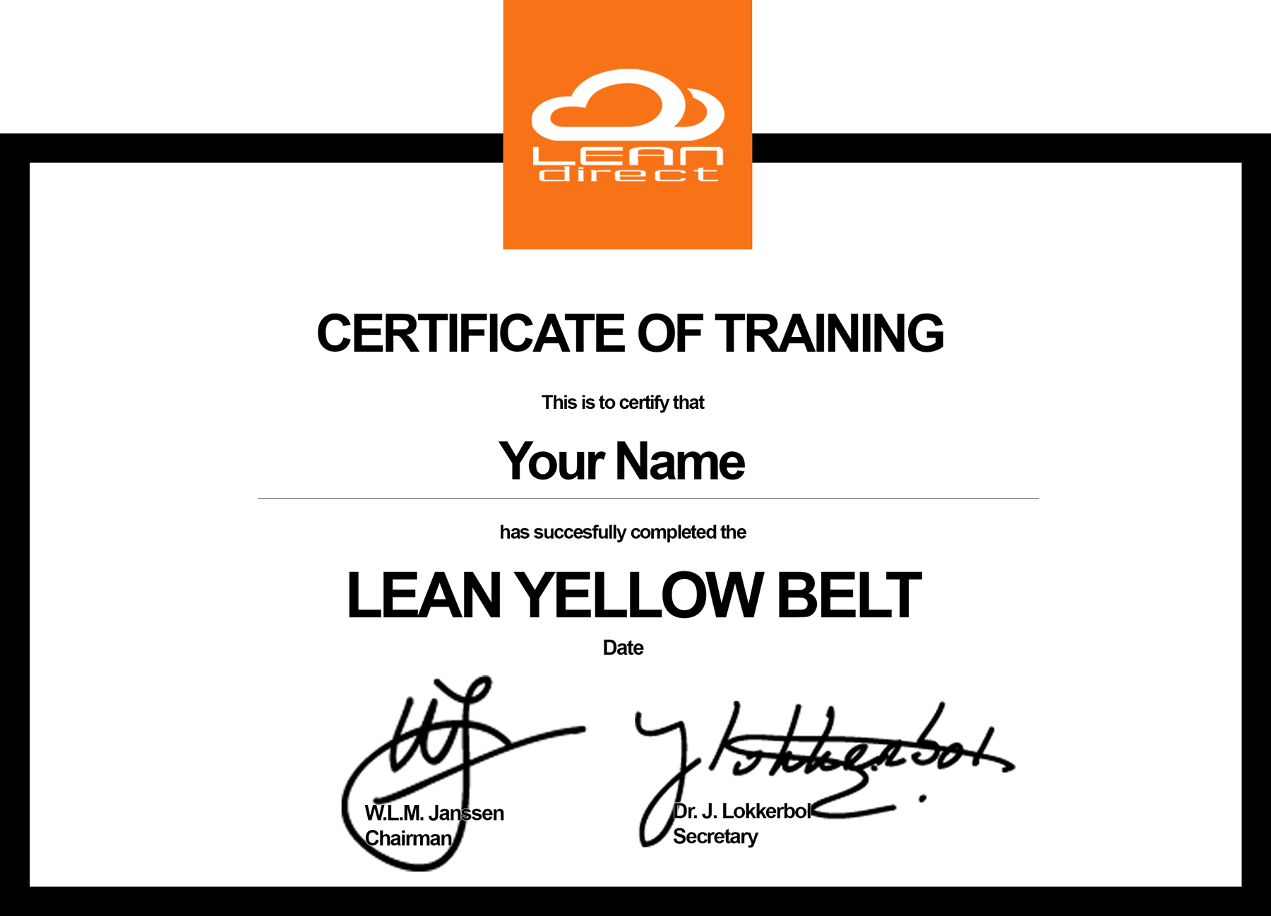 certificaat-yellow-belt